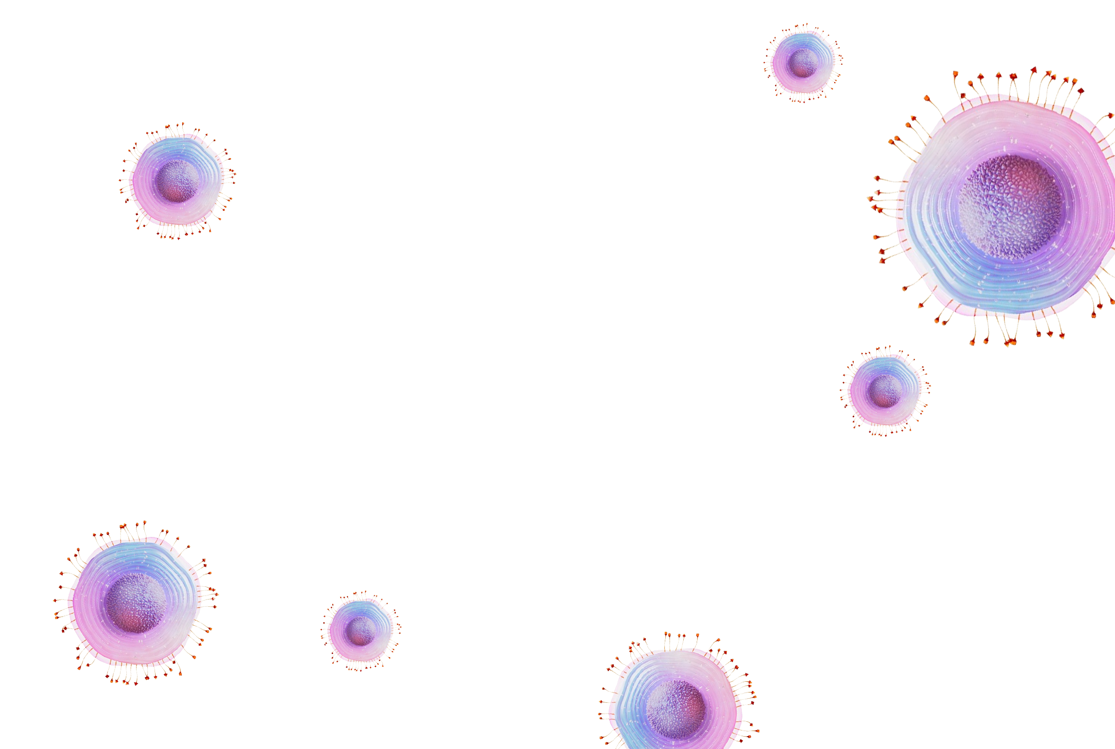 Illustration of shingles virus particles